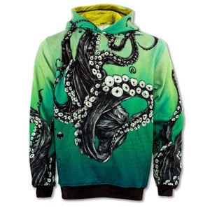INKnBURN Octopus Hoodie🐙💚 RARE **Price is firm. No low offers considered. Thanks